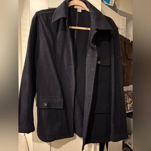 J Crew wool viscose navy jacket shacket